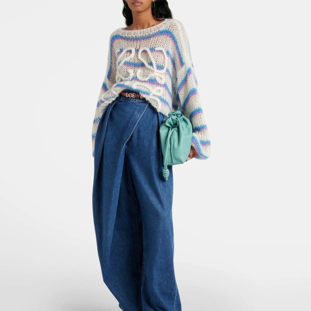 Loewe Anagram striped mohair-blend jumper